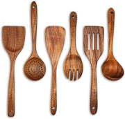 Set di Cucina in Legno - 6 pezzi - Grigio - 100% Naturale