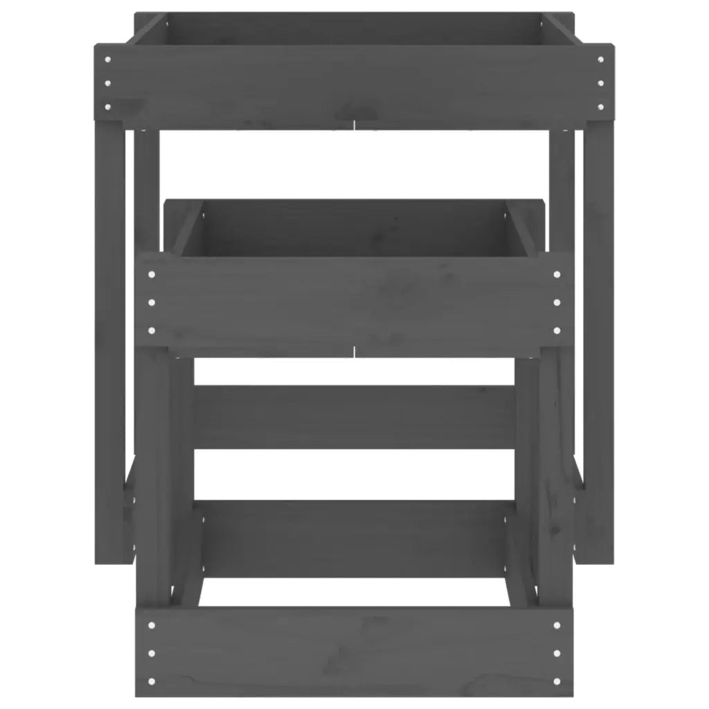Tavoli Sabbiere 2 pz Grigi in Legno Massello di Pino 825053