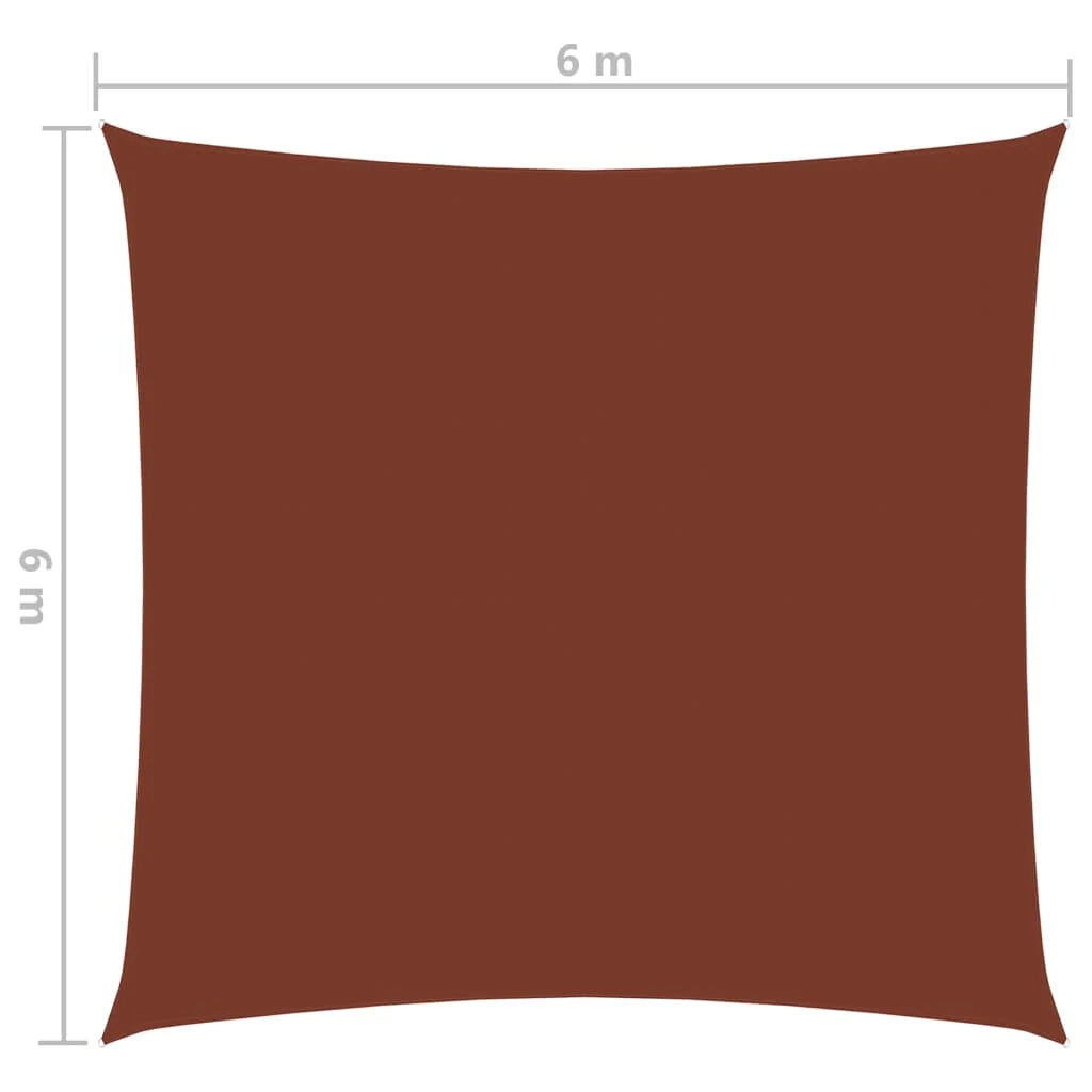 Vela parasole telo parasole quadrato tessuto Oxford 6 x 6 mt terracotta 02_0009534