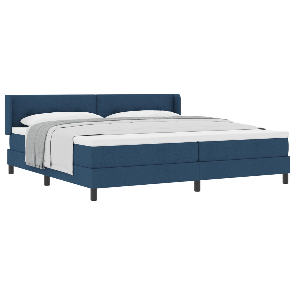 Letto con Box Spring e Materasso Blu 200x200 cm Tessuto