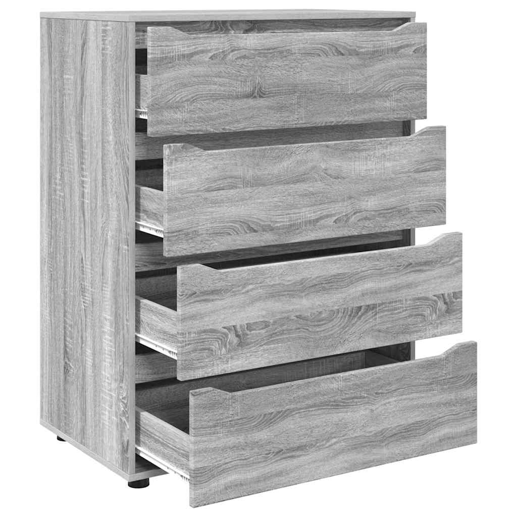 Set di 2 pratici mobili contenitori con cassetti 80 x 48 x 105 cm in legno ingegnerizzato grigio Sonoma 02_0056182