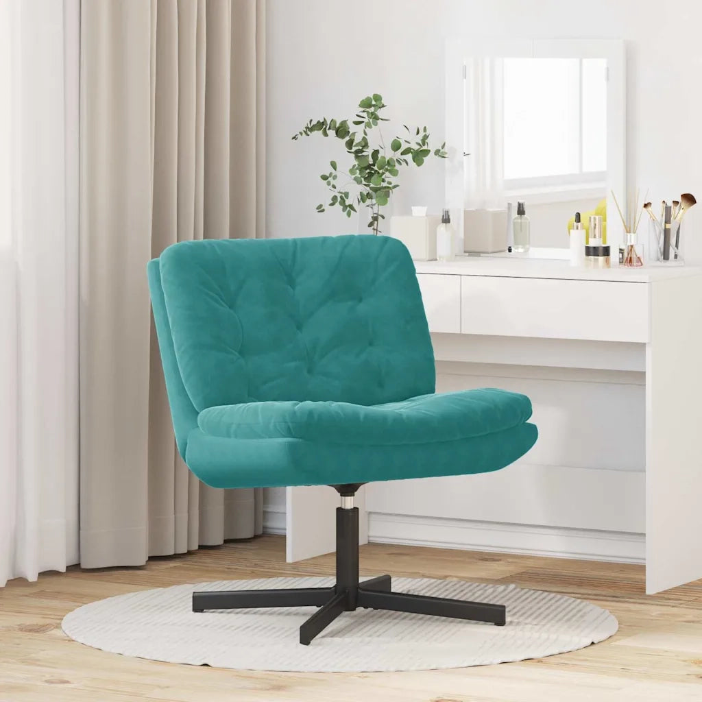 vidaXL Poltrona Relax con Base Girevole Altro Turchese 63 x 75 x 76 cm