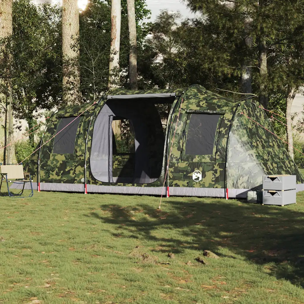Tenda da Campeggio a Tunnel per 4 Persone Mimetico Impermeabile 4009415
