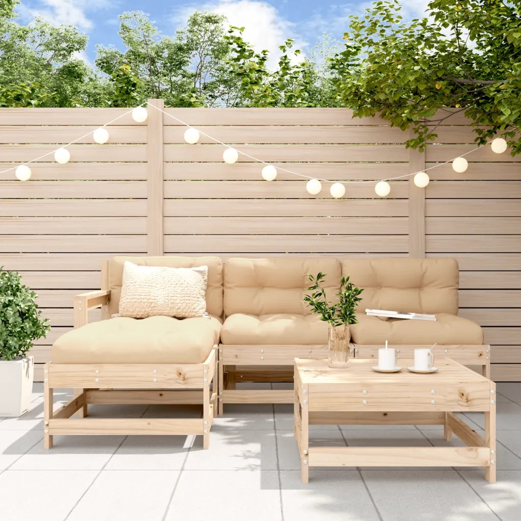 Set Salotto da Giardino 5 pz | Set di Mobili da Esterno in Legno Massello di Pino