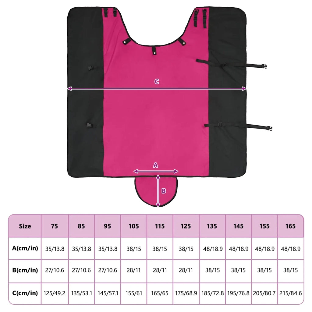 Coperta per Cavalli Rosa e Nero 165 cm Poliestere CFW3635155