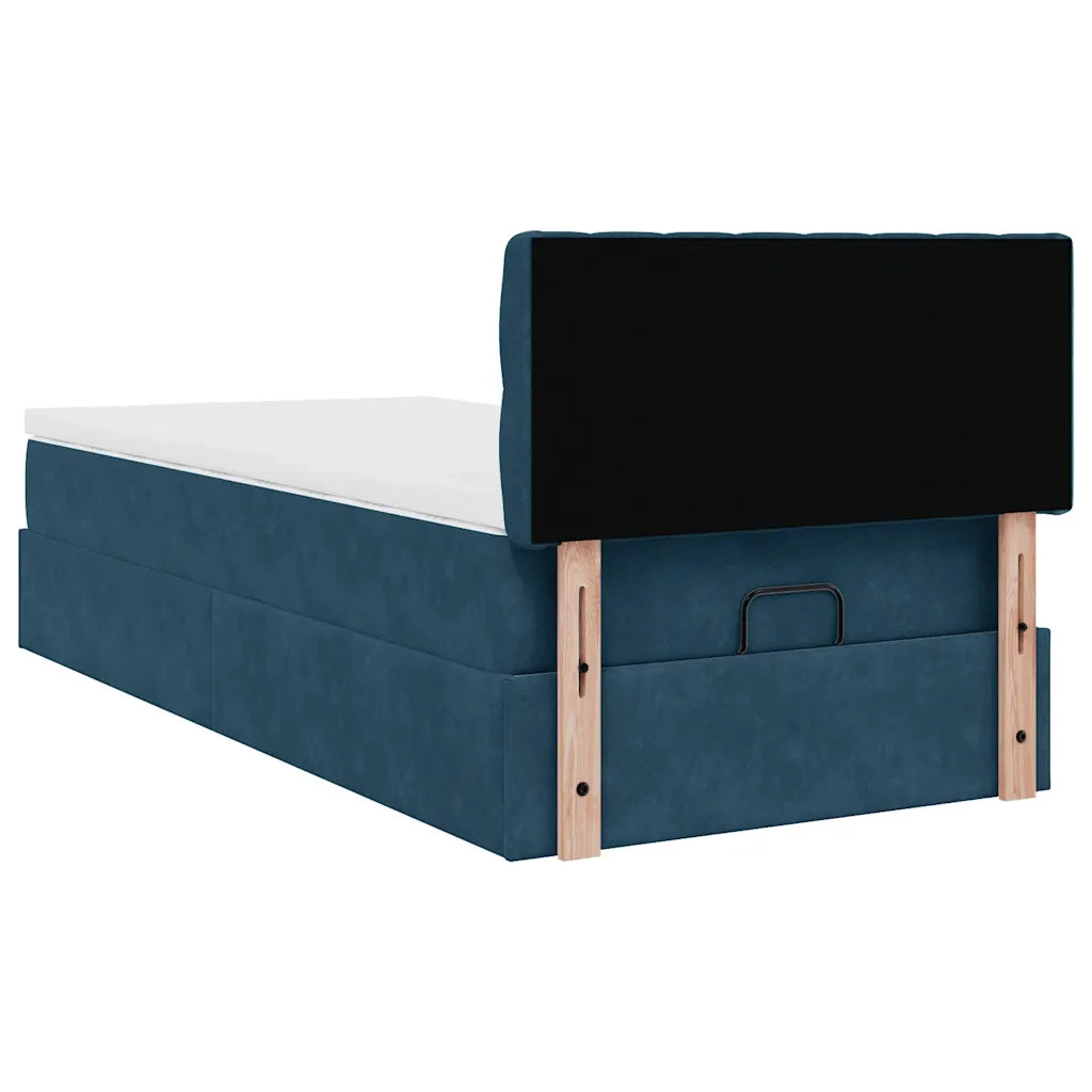 Struttura Letto Pouf con Materasso 90x190 cm in Velluto