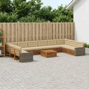 Set divani con cuscino 11 pcs Legno di Acacia Massello