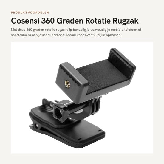 Zak da 360 Gradi Rotazione - Supporto per Smartphone con Cinturino - Clip per Telefono - Adattatore - Plastica - Sostenibile