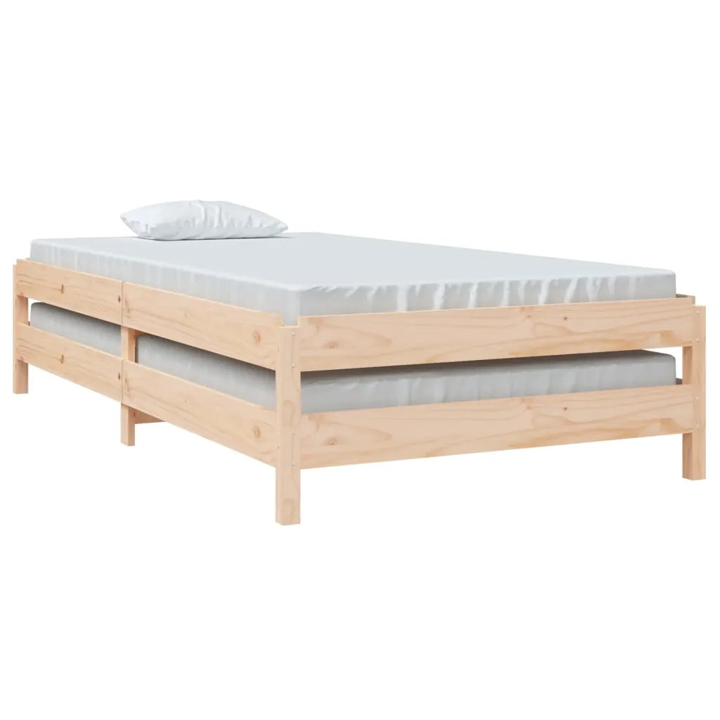 Letto singolo | Letto per adulti | Letto Impilabile 100x200cm in Legno Massello di Pino
