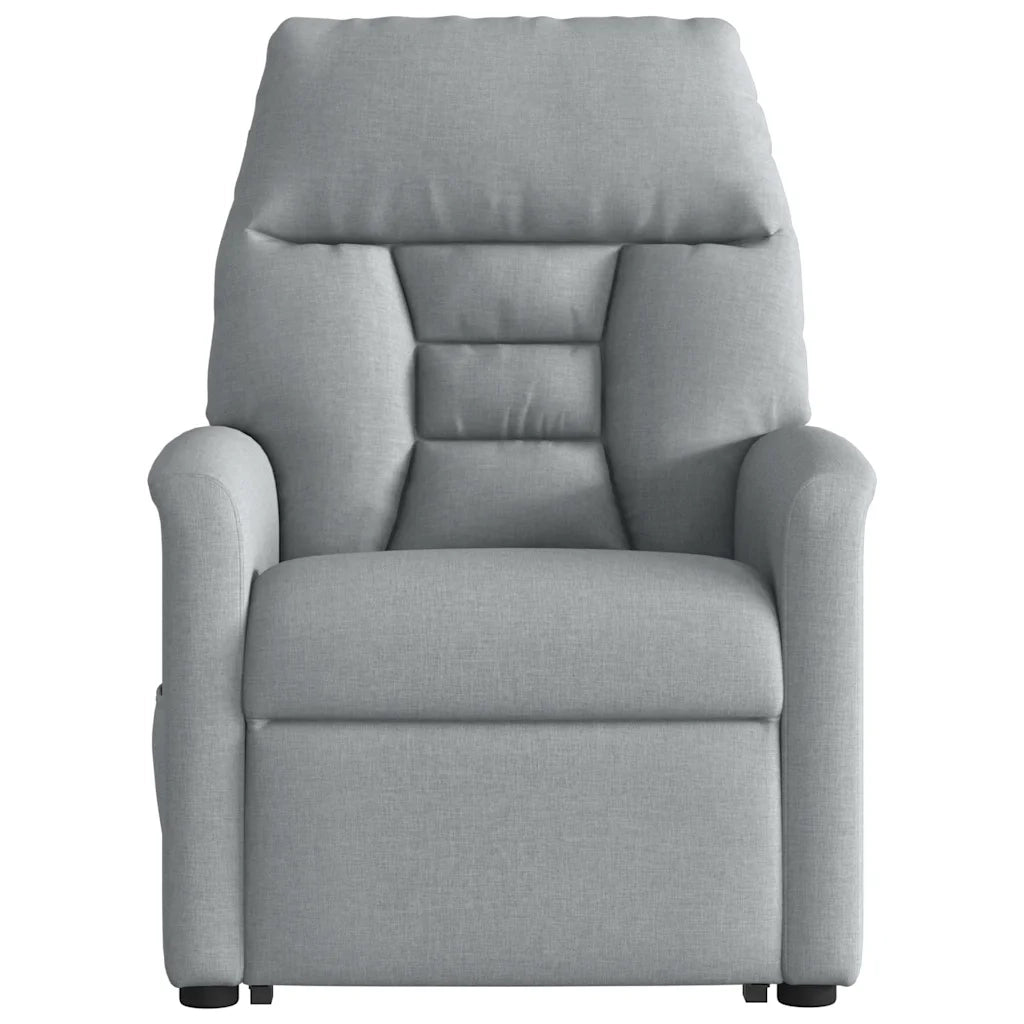 Poltrona Alzapersona Massaggi Reclinabile Grigio Chiaro Tessuto