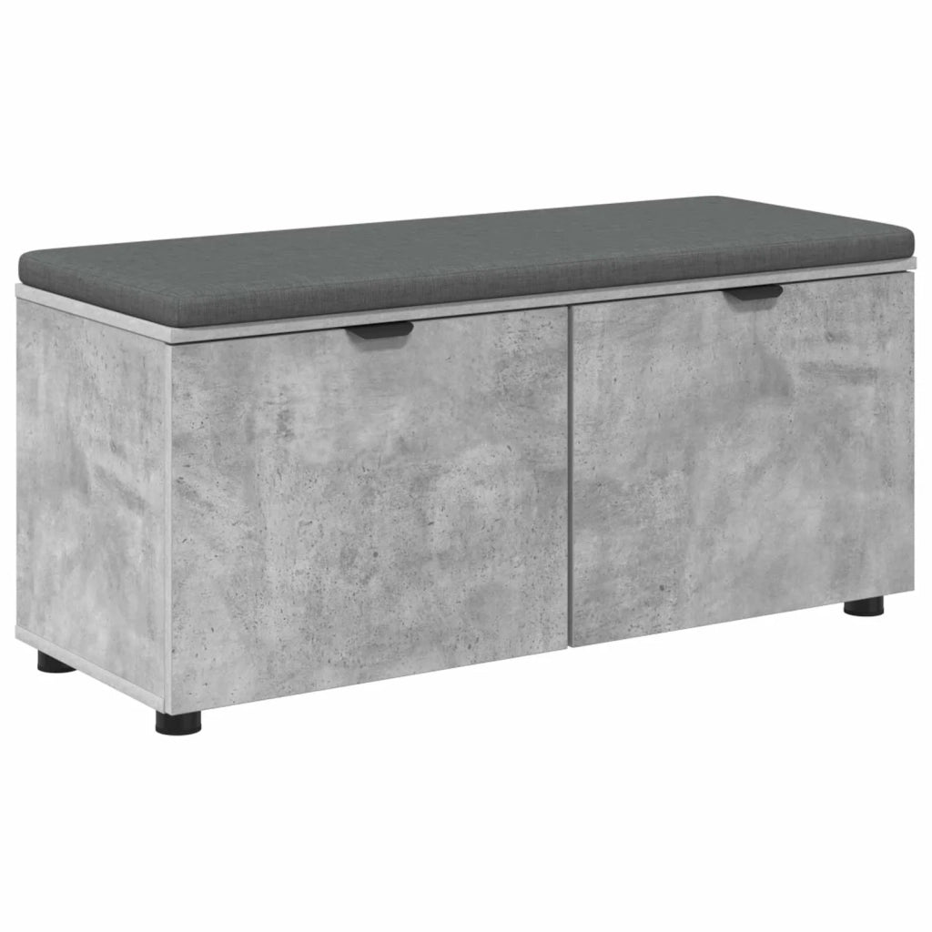 Panca per ingresso con cuscino-Sgabello-Panca da Corridoio Grigio cemento 100 x 38 x 46 cm 572996