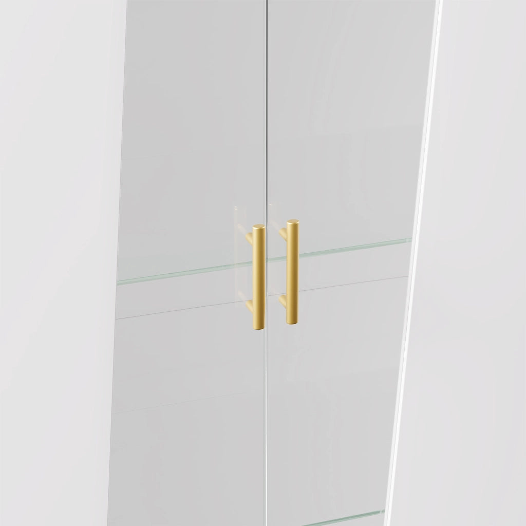 Vetrina 72x40x145 cm con LED multicolore in MDF e vetro bianco