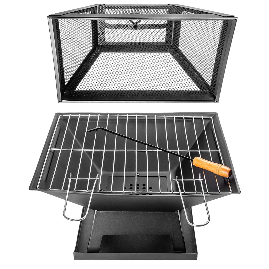 Barbecue a carbone da giardino KADAX, braciere, griglia con coperchio, 46 cm