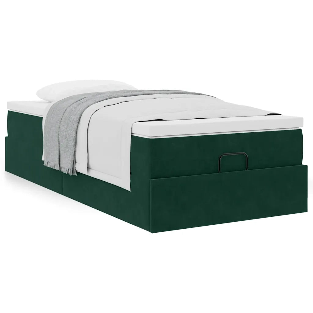 Struttura Letto Pouf con Materasso 100x200 cm Velluto 3311168