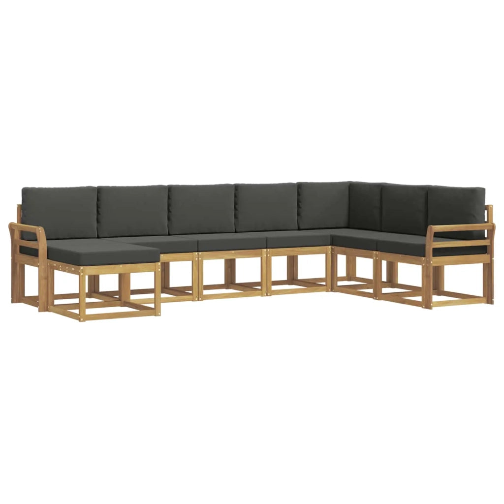Set di divani da esterno con cuscino 8 pcs Bianco e Antracite