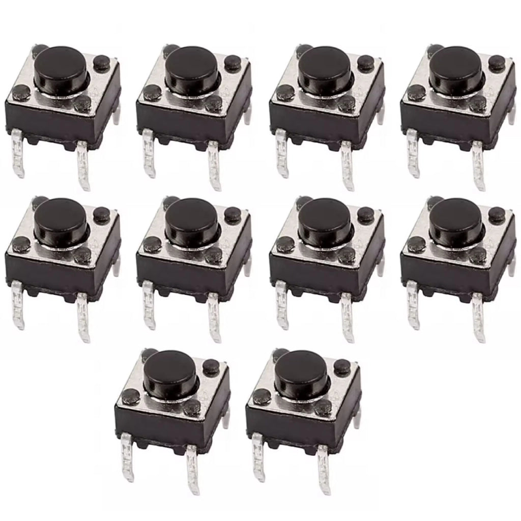 Microinterruttori 6x6 mm per Telecomandi Cancelli – Alta Qualità e Durata | Dimensioni Compatte | Set di 10 Pezzi