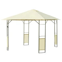 Gazebo 3x3 m con Tettuccio Rinforzato e 4 Viti, in Acciaio Verniciato a Polvere, Nero e Crema