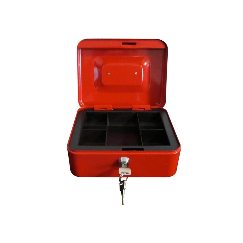 Trade Shop - Cassetta Di Sicurezza Portavalori Con Vassoio Portamonete + 2 Chiavi 20 X 16 Cm -