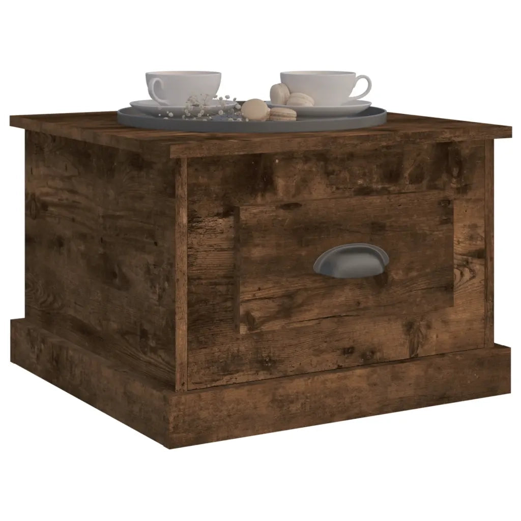 Tavolino da Salotto Rovere Fumo 50x50x35 cm Legno Multistrato 816253