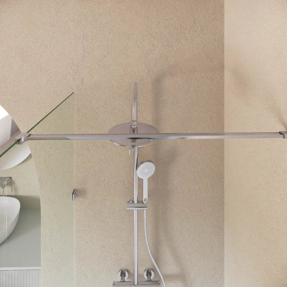 Doccia walk-in arco 140cm con cerniere cromate vetro 8mm trasparente easy clean h200 | Senja