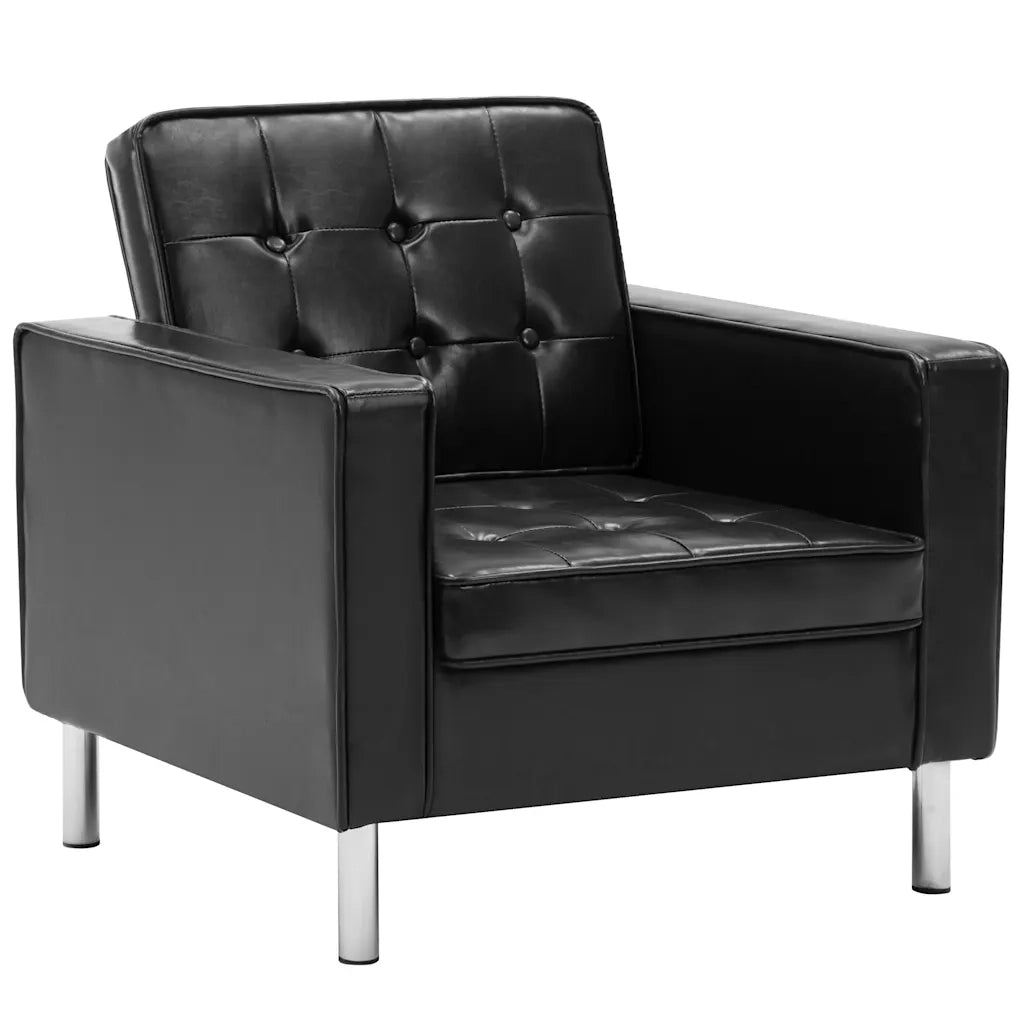 Divano Sedia-Poltrona Nera 75x70x75 cm Similpelle