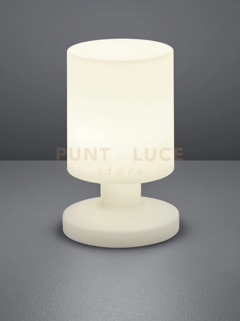 LORA LAMPADA TAVOLO LED 1,5W 90lm, 3000K DA ESTERNO IP44 DIFFUSORE CILINDRO RICARICABILE H. 20,5CM D. 13CM