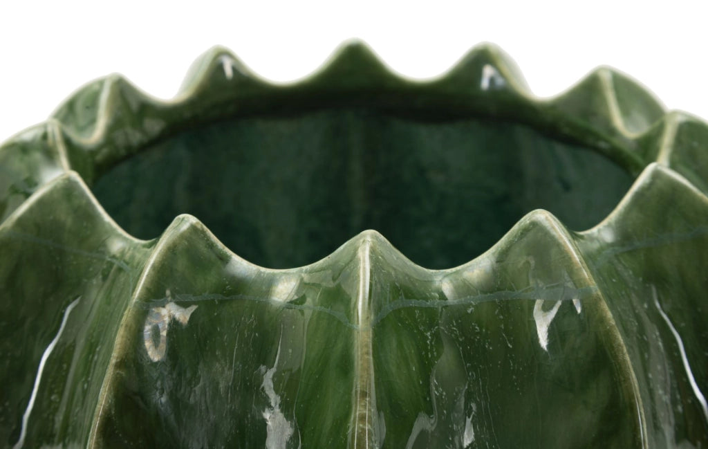 Cachepot Cactus Ø22x13,5 cm in Ceramica Verde