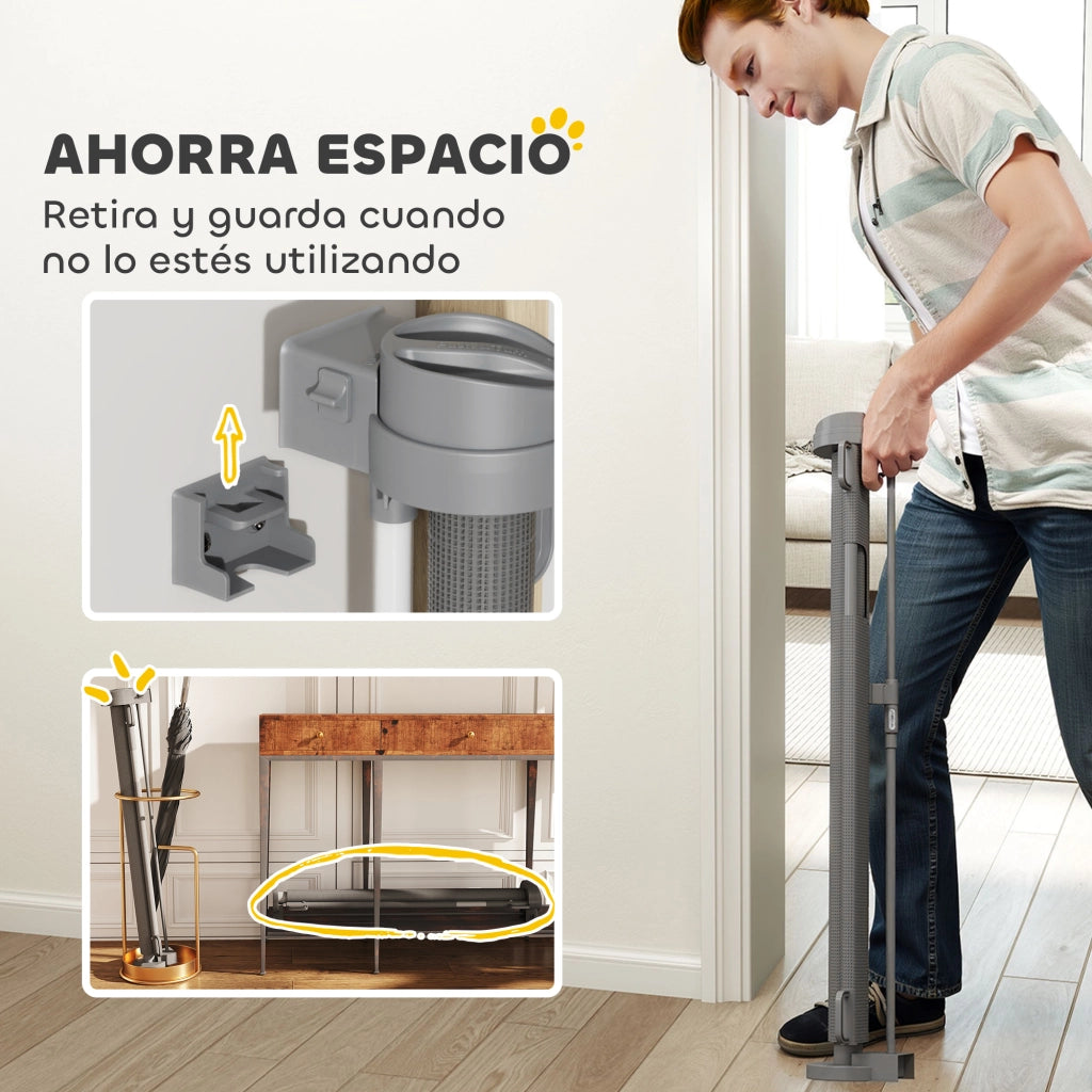 Barriera di Sicurezza per Cani Retrattile ¨C zephmum ¨C Grigio 142x10x87 cm