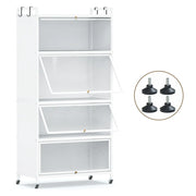 Mobile contenitore in metallo 80,5 x 40 x 162 cm con 4 ante a ribalta stile moderno metallo bianco 20_0016170