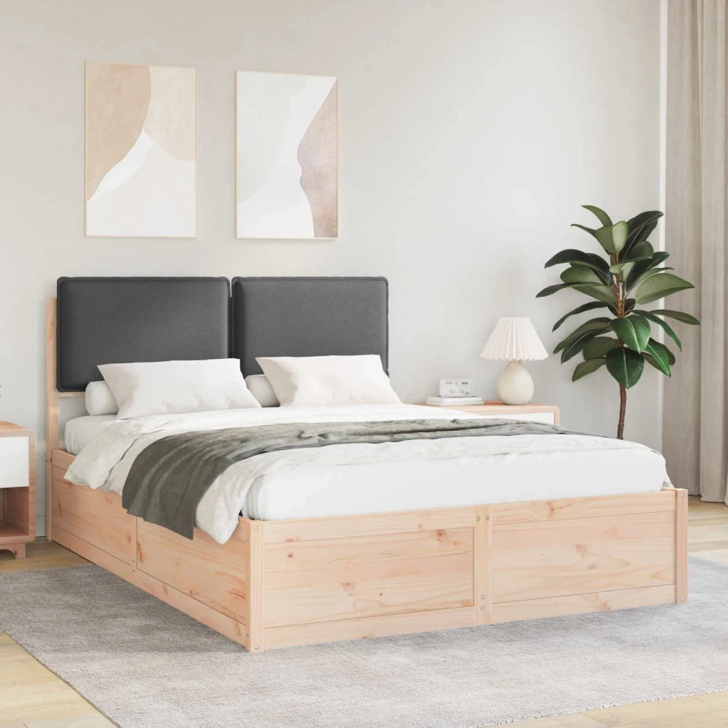 Letto con Testiera Rivestita Grigio scuro 160 x 200 cm 3398115