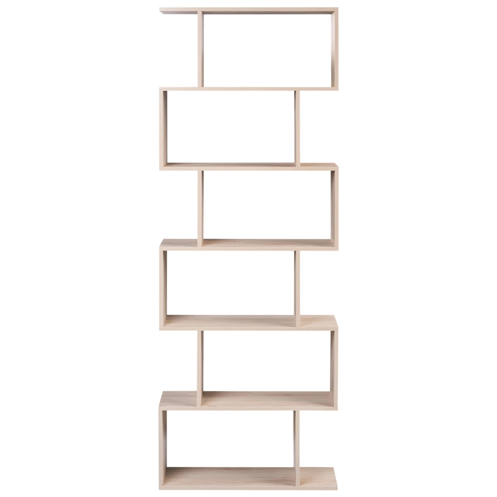 Libreria a 6 ripiani in truciolato Marrone chiaro stile minimalista
