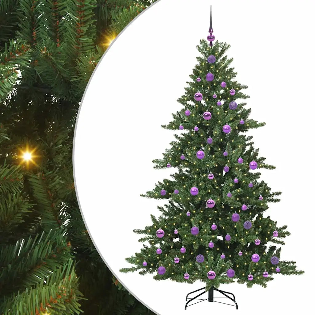 Albero di Natale Artificiale con Rami Pieghevoli Verde 180 cm