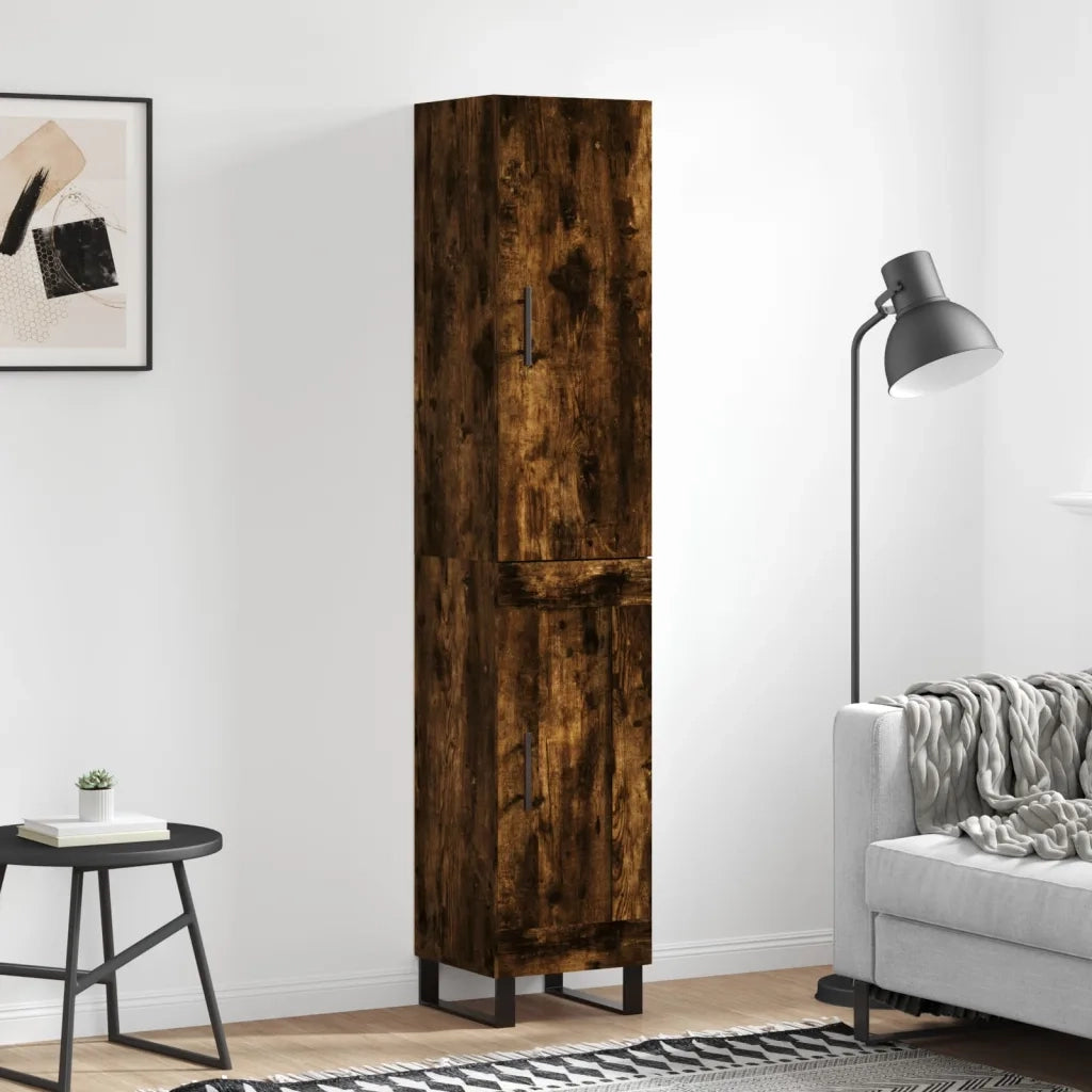 Credenza | Madia | Buffet da pranzo | Armadio da pranzo Rovere Fumo 34,5x34x180 cm in Legno Multistrato