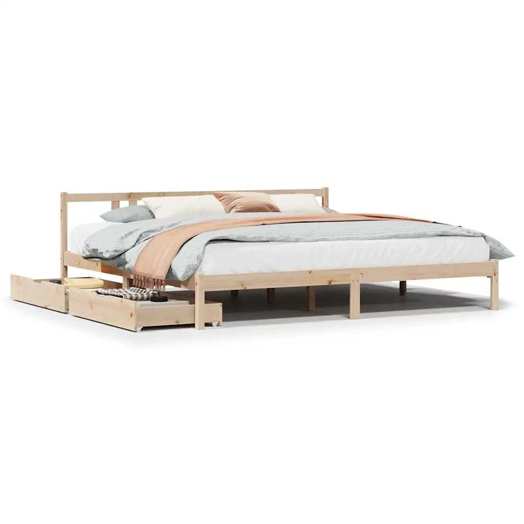 Letto senza Materasso 180x200 cm in Legno Massello di Pino 3301642