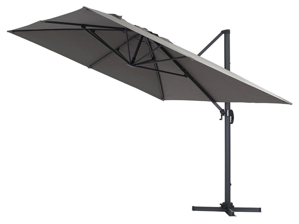 Ombrellone decentrato in alluminio SUN 4 - Rettangolare - 3 x 4 m - Grigio