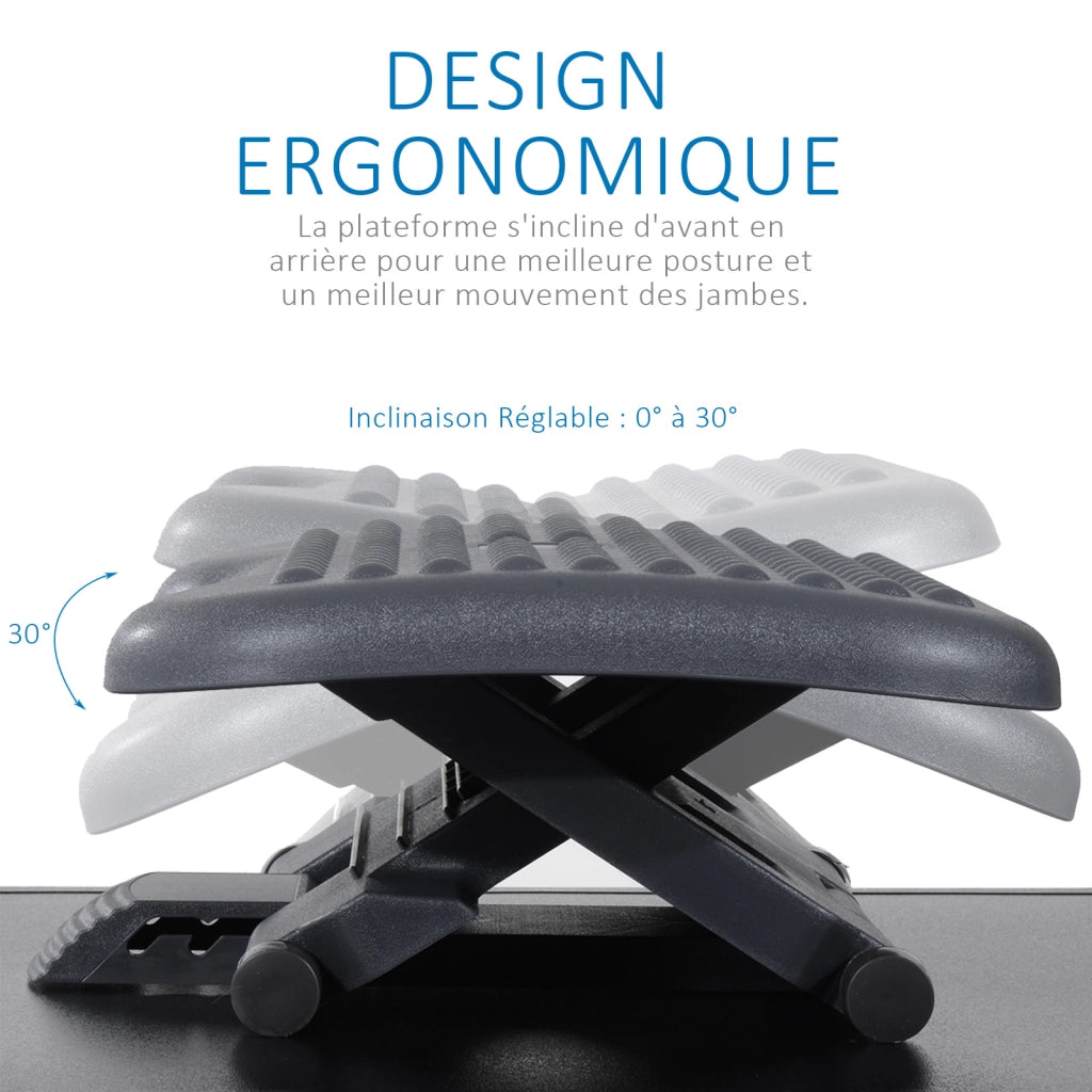 Poggiapiedi ergonomico ¨C zephmum ¨C regolabile in altezza e angolo, grigio scuro