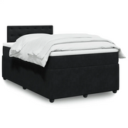 Giroletto a Molle con Materasso Nero 120x190 cm in Velluto
