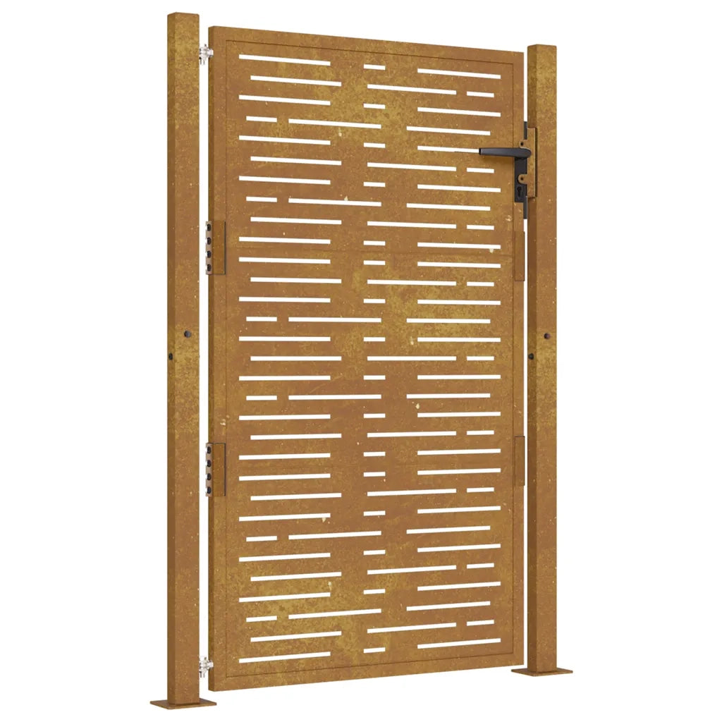 Cancello da giardino 100x150 cm in acciaio Corten design quadrato 153199