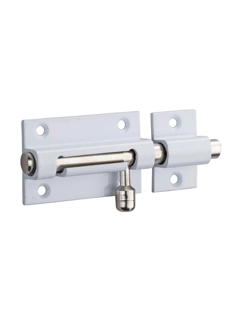 Chiusura a chiavistello per porta, ottone bianco lucido, scrocco Ø 8 mm, 50 x 30 mm – THIRARD