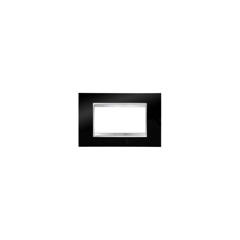 GW16204Tn Placca Lux in Tecnopolimero 4 Posti Nero Toner