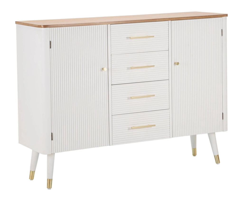 Mobile Matera 117x90x37 cm in Legno MDF e Ferro Bianco/Marrone