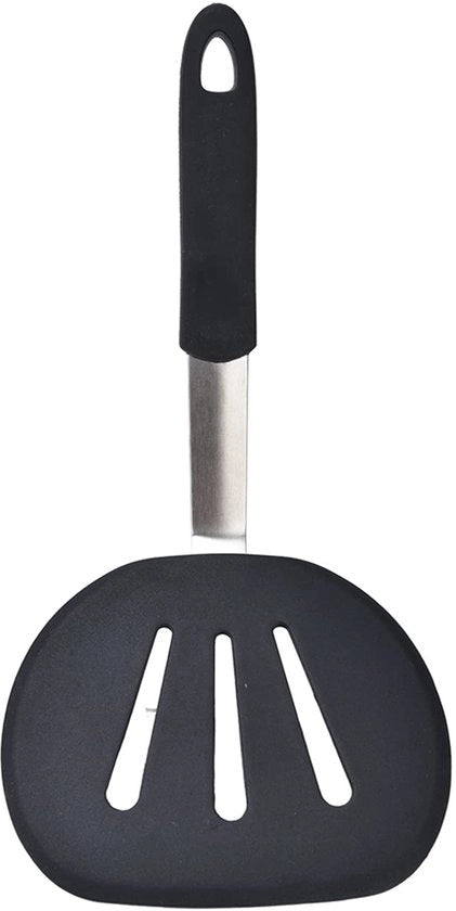 Spada per cucina in silicone - Larga e rotonda - Antiaderente - Manico ergonomico - Acciaio inossidabile - Bordo flessibile