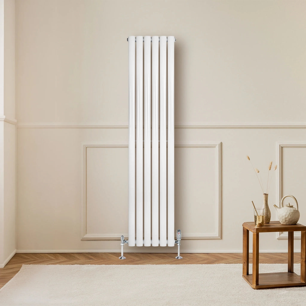 Radiatore Verticale Design Ovale Colonna Singola Bianco 1600x360 mm