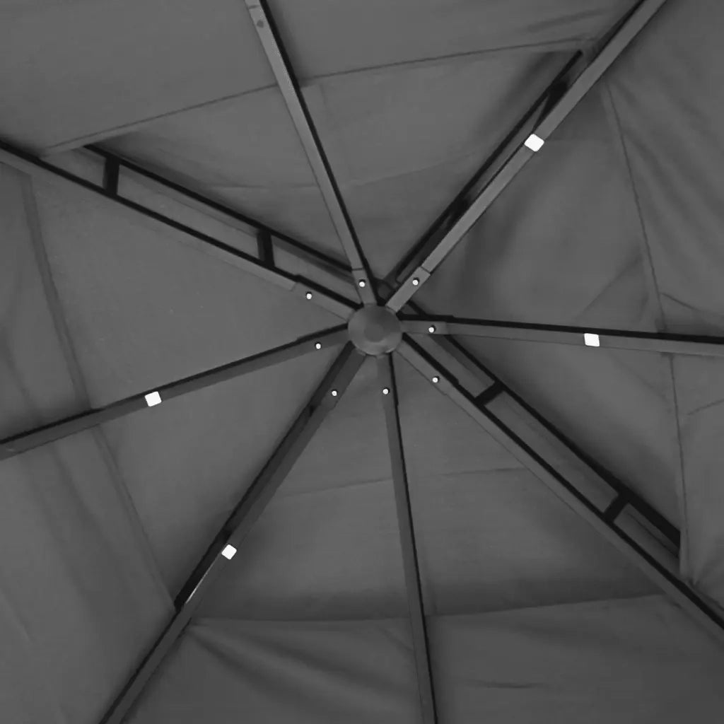 Gazebo con Tetto Antracite 300x300x270 cm Acciaio 360141