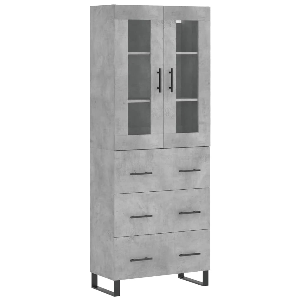 Credenza cassettiera mobile contenitore organizer cucina soggiorno salotto alto 695 x 34 x 180 cm legno ingegnerizzato grigio 02_0034521