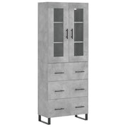 Credenza cassettiera mobile contenitore organizer cucina soggiorno salotto alto 695 x 34 x 180 cm legno ingegnerizzato grigio 02_0034521