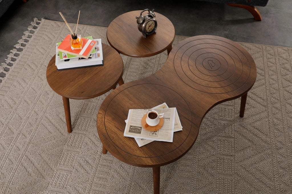 Set di tavolini in legno "Marlo" 100 x 50 x 45 cm - Noce