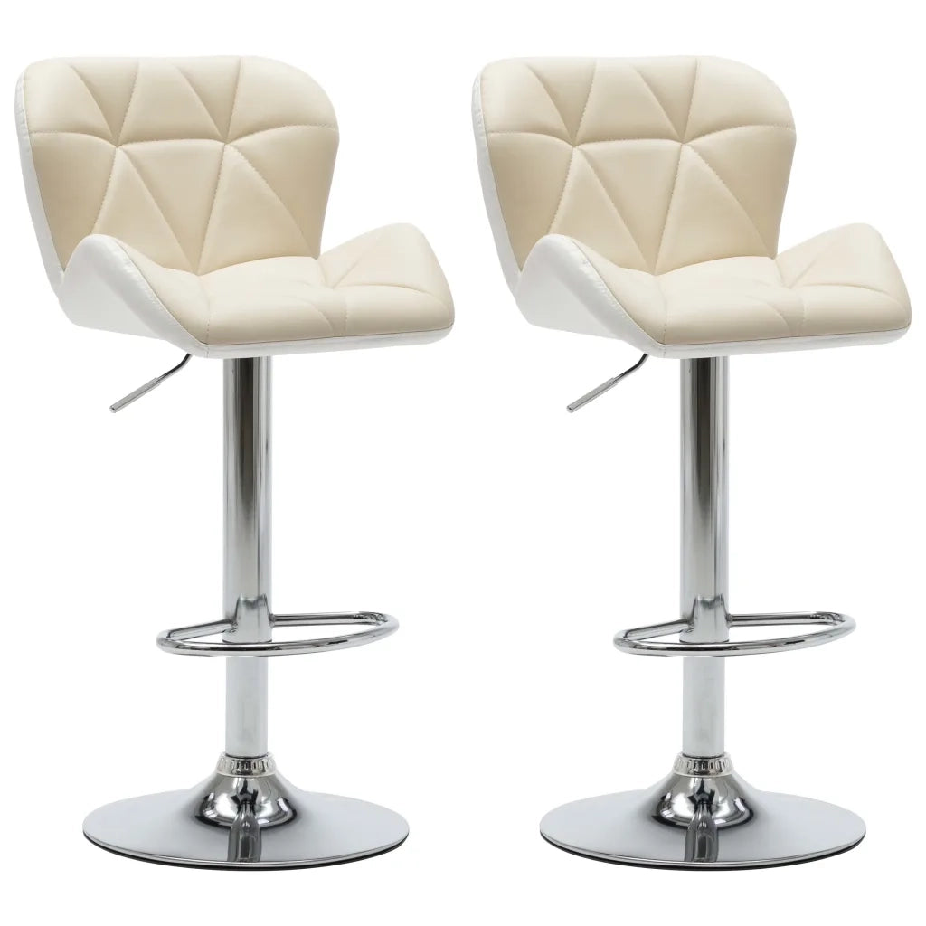 Sgabelli da Bar 2 pz Crema in Similpelle 249682