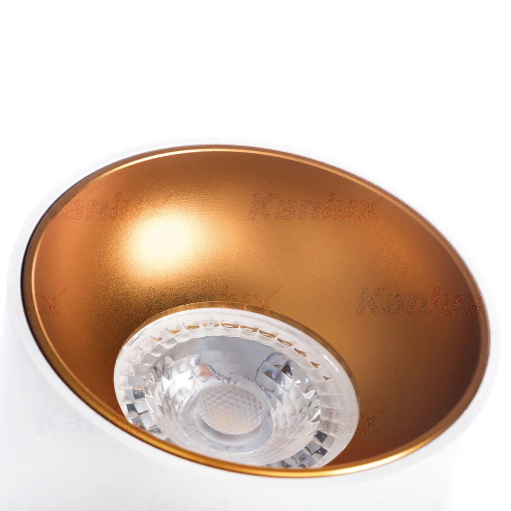 Faretto soffitto Kanlux RITI GU10 bianco oro alluminio