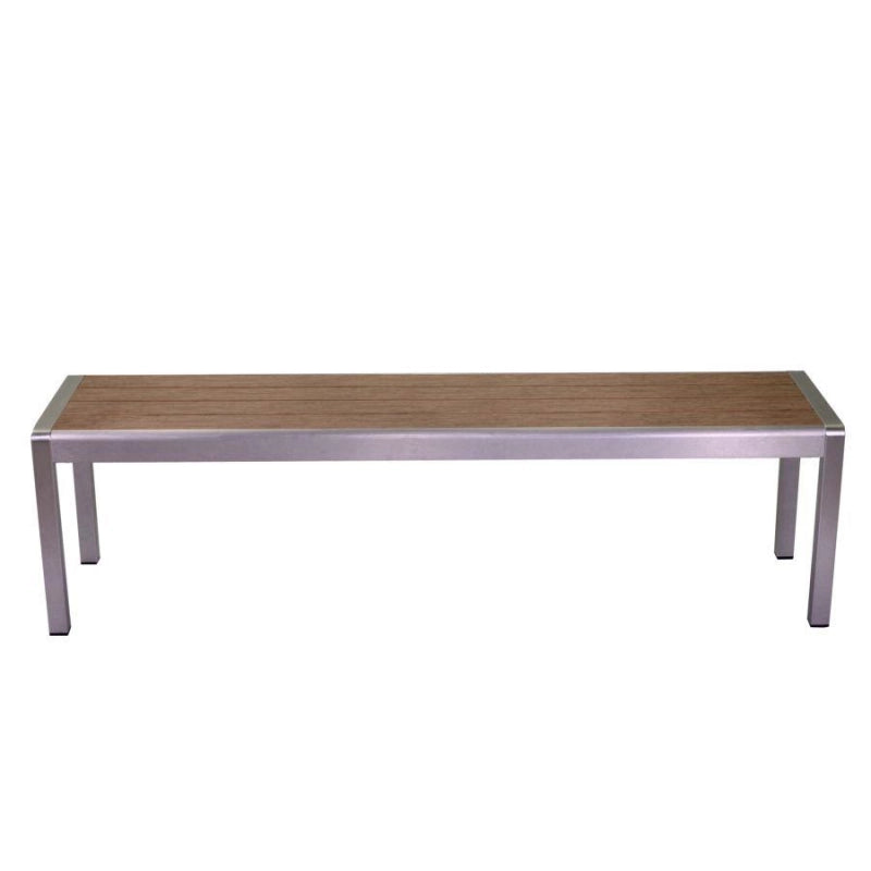 Panchina alluminio polywood seattle marrone cm 165x41h45